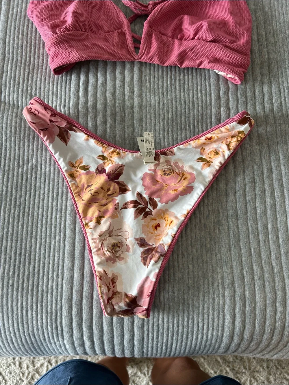 Maaji Pink Floral Tasseled Bikini Set